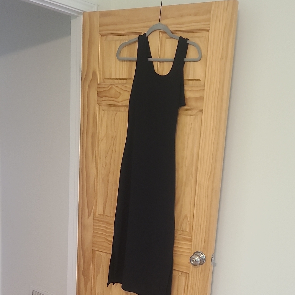 Roxy Black Sheath Midi Dress Scoop Neck Cocktail